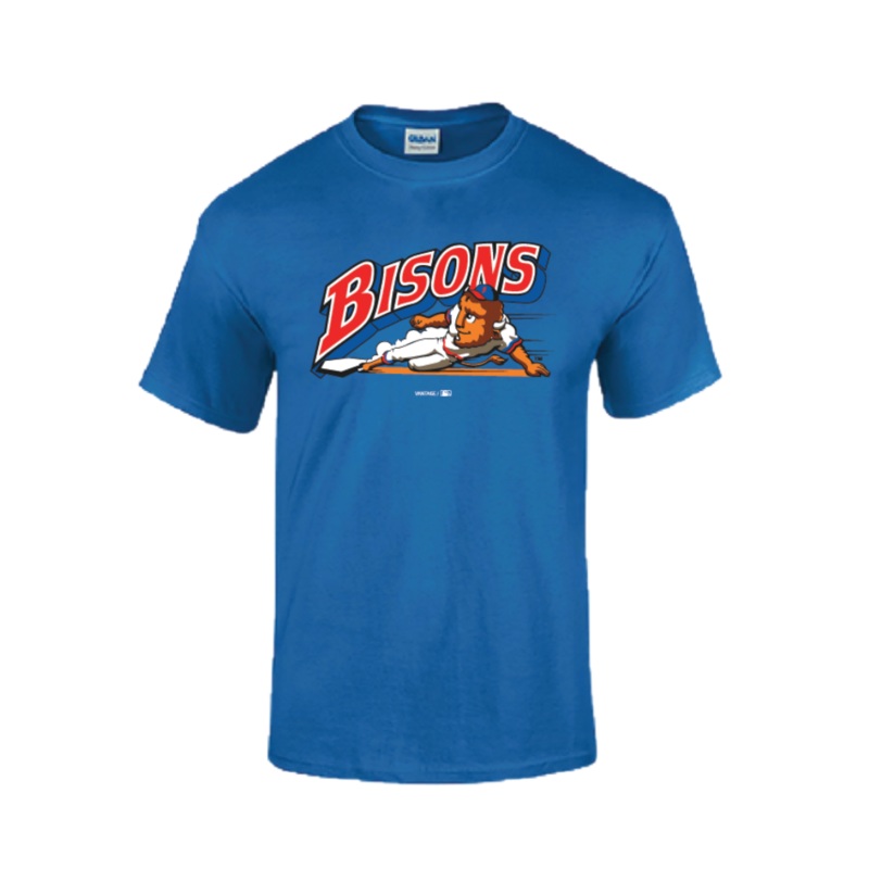 Buffalo Bisons Royal Retro Slide Logo Tee