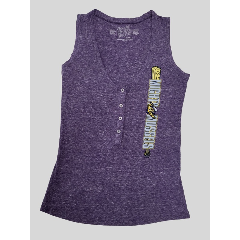 Mighty Mussels Ladies Button Down Henley Tank