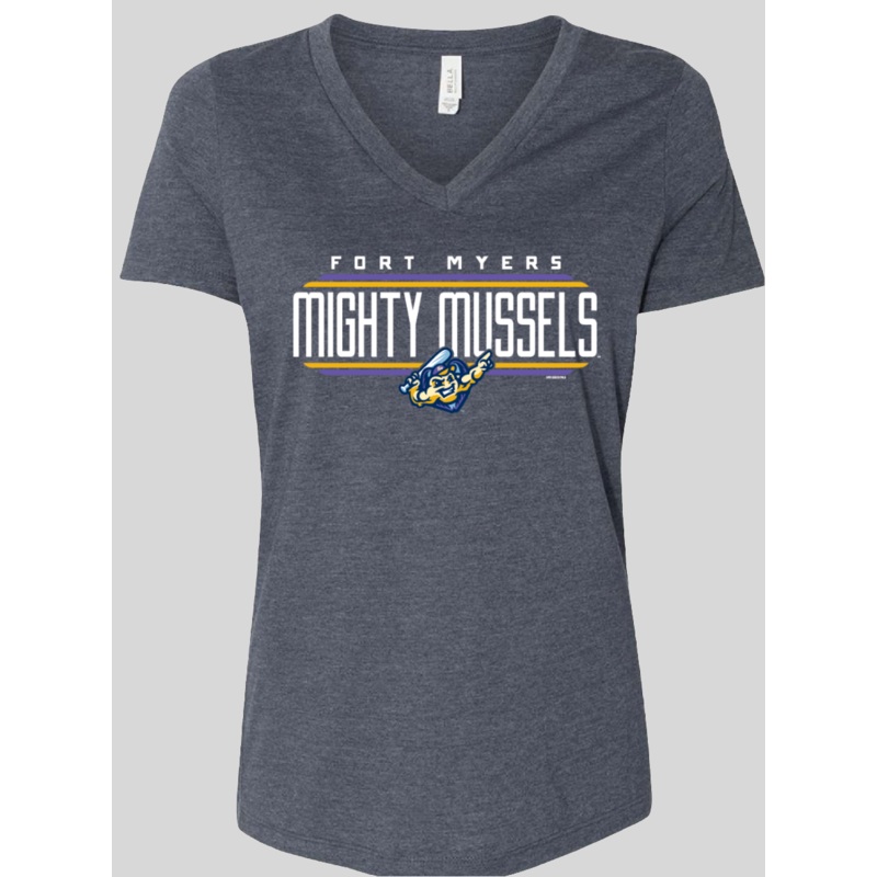 Mighty Mussels Ladies V Neck Tee CORNBALL