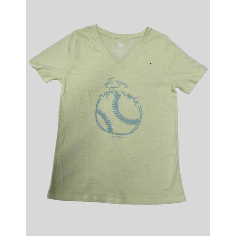 Mighty Mussels Ladies Vera Matcha V Neck Tee