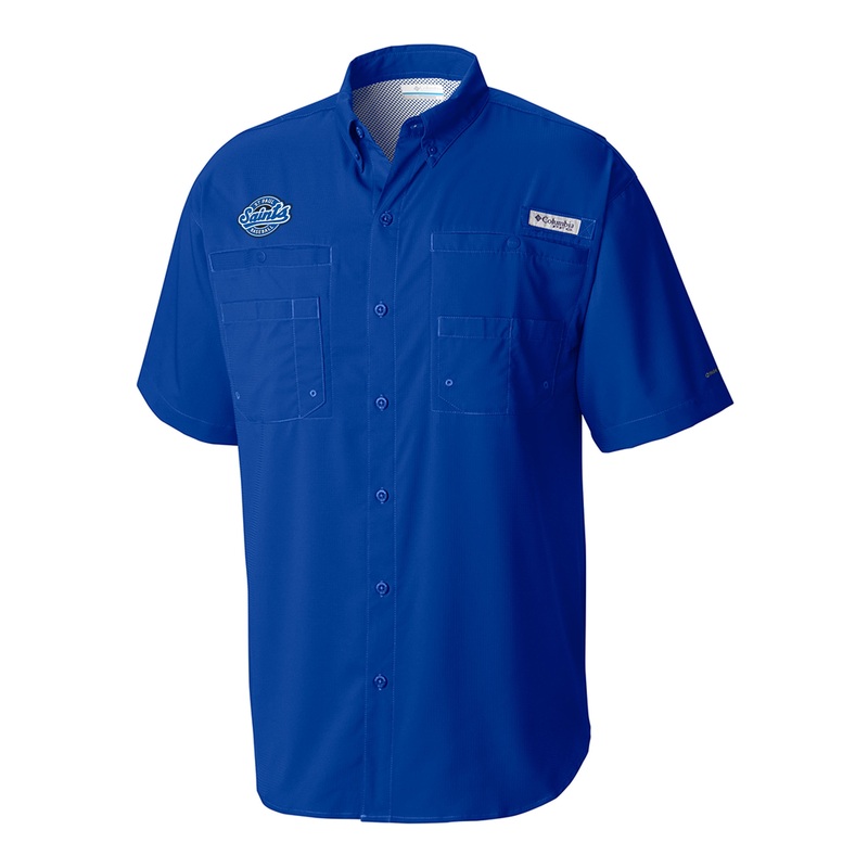Saints Columbia Mens PFG Fishing Shirt