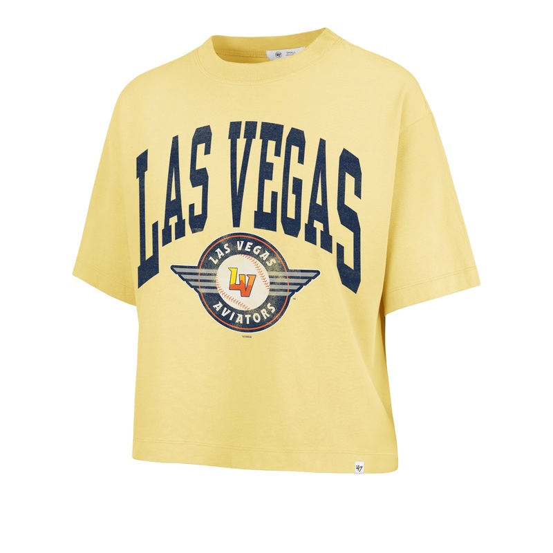 Women’s ’47 Brand Las Vegas Primary Logo Yellow Shale Montauk Short Sleeve Crop T-Shirt