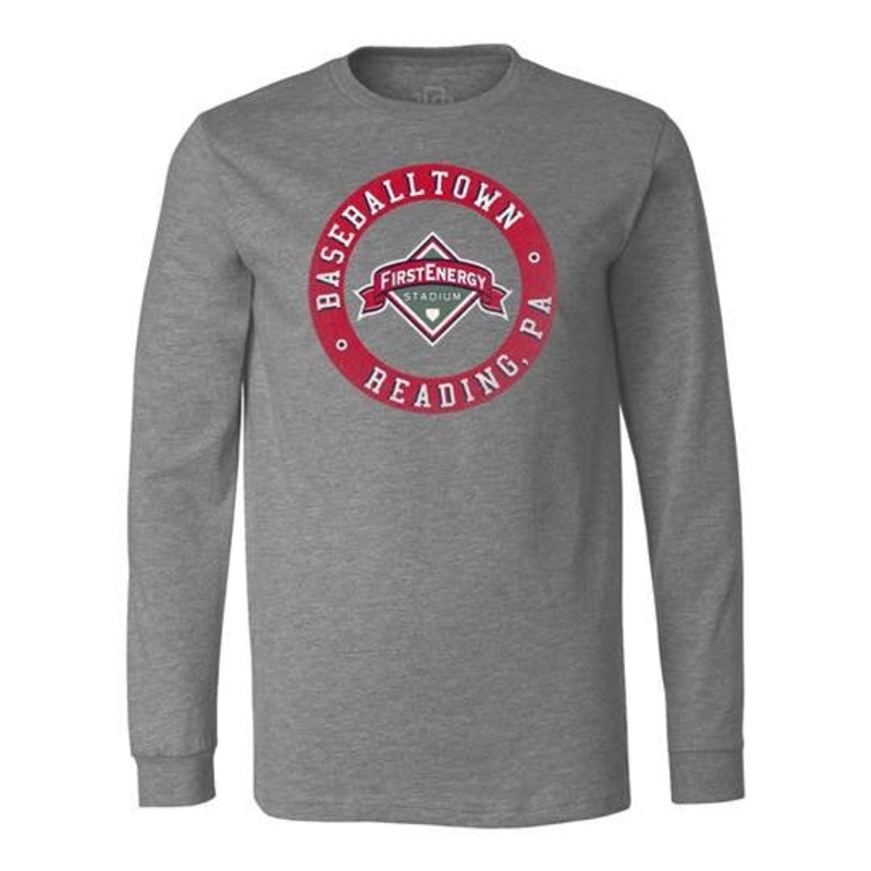108 Stitches Grey Baseballtown Reading, PA Long-Sleeve Tee