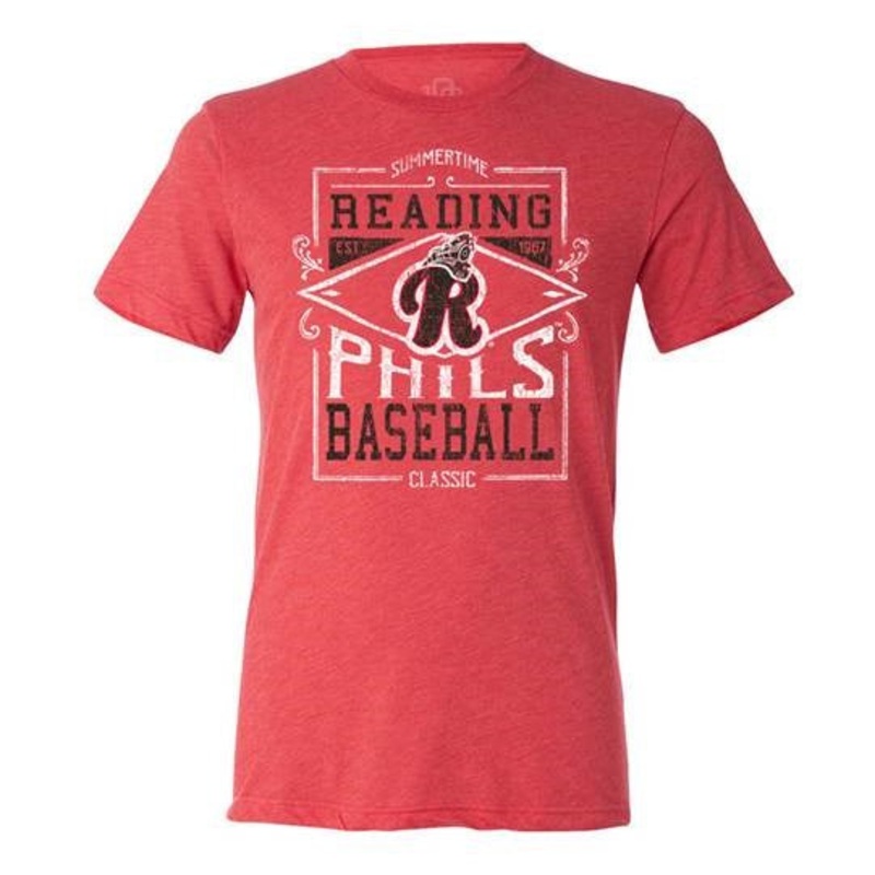 108 Stitches Red Reading Phils Baseball Classic Tee