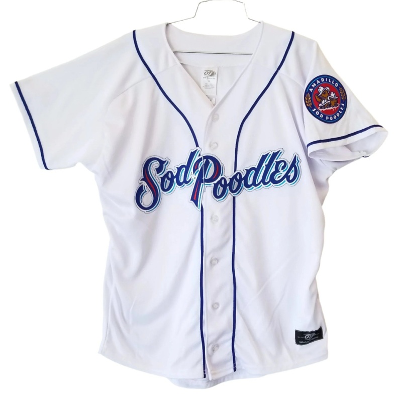 Amarillo Sod Poodles White Home Sublimated OT Jersey