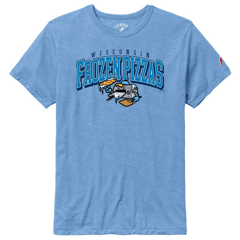 Frozen Pizzas League Heather Power Blue Victory Falls Tee