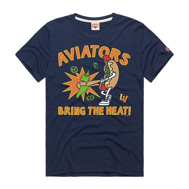 Men’s Homage Aviators Bring The Heat Navy Short Sleeve T-Shirt