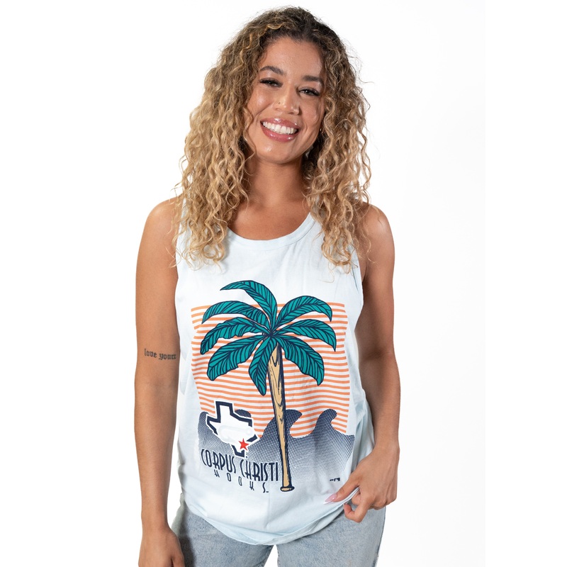 Women’s – Comfort Wash – Tank Palm Tree Bat