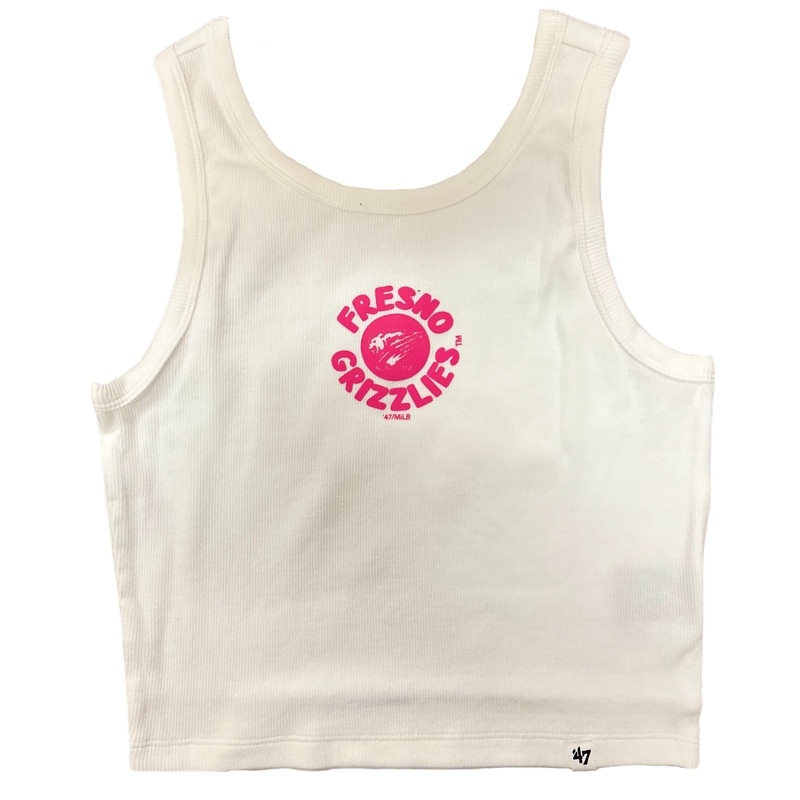 Women’s White & Pink Cropped Tank