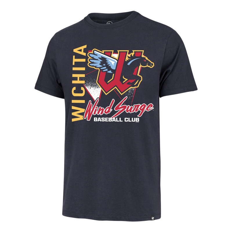 Wichita Wind Surge ’47 Adult Navy Side Arm Franklin Tee