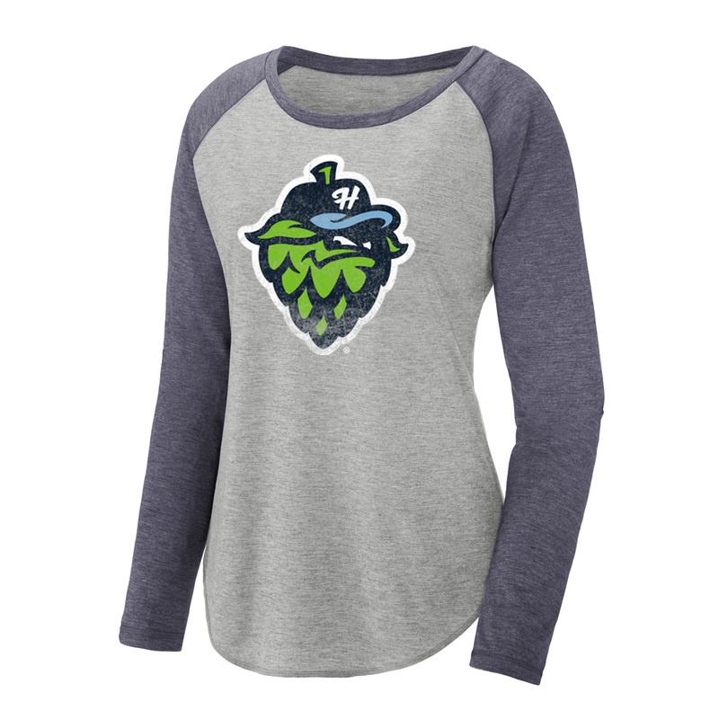 108 Stitches W’s Vintage Raglan, Hillsboro Hops