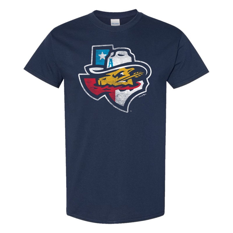 Amarillo Sod Poodles Heather Navy State Logo Tee