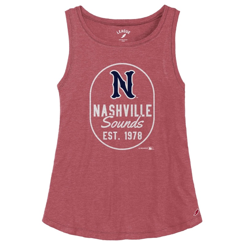 Nashville Sounds League Women’s Heather Burgundy Tri-flex Trapeze Tank