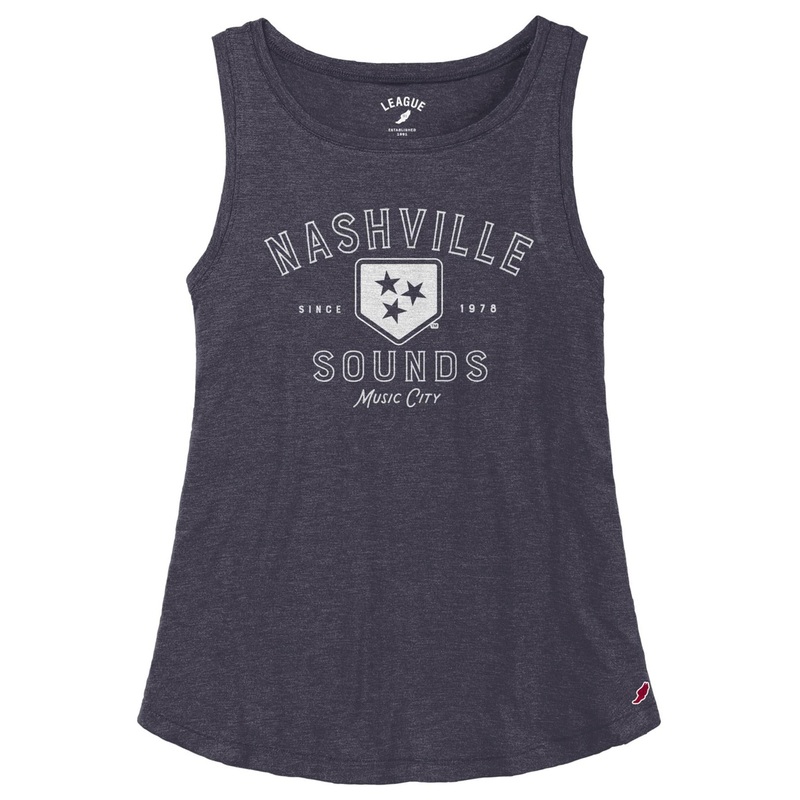 Nashville Sounds League Women’s Heather Navy Tri-flex Trapeze Tank