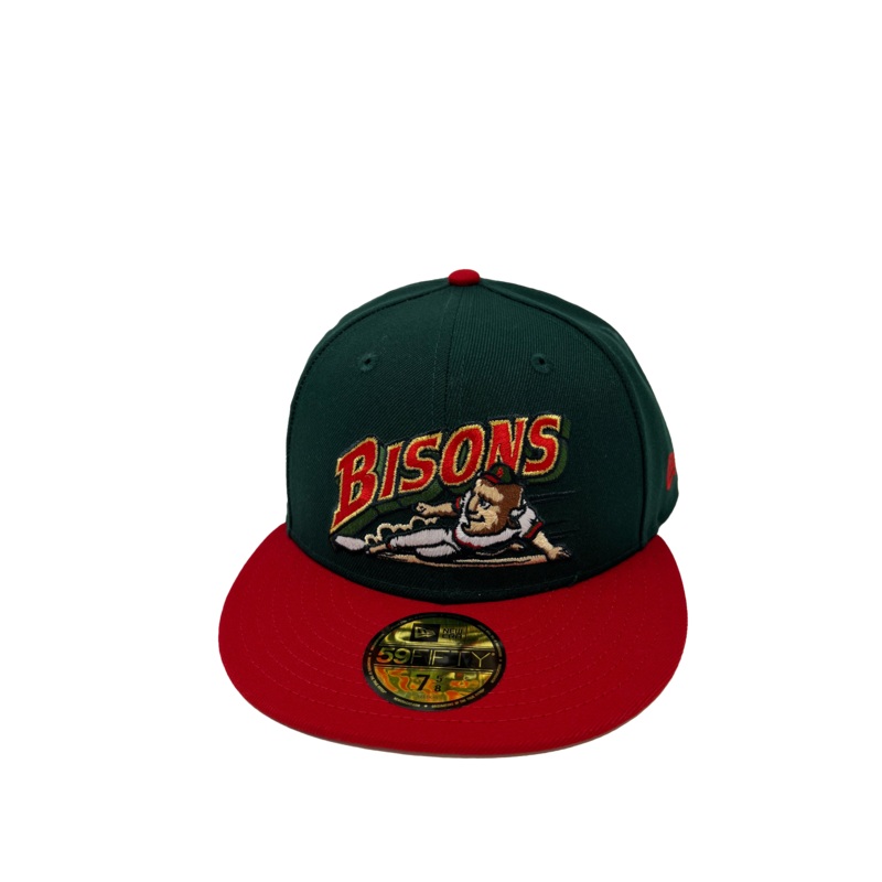Buffalo Bisons Retro Slide Green Red 5950 Cap