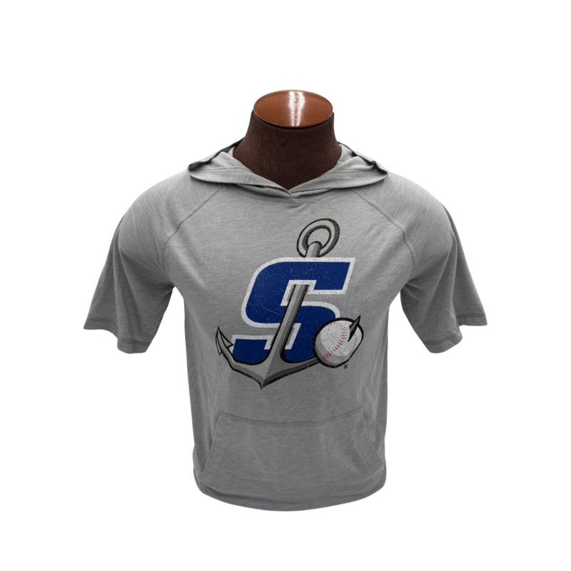 108 Stitches Grey Short Sleeve Hooded