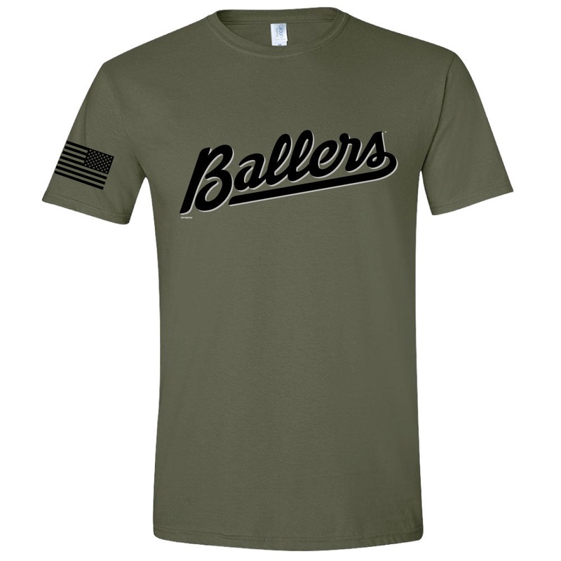 Adult Military Green Ballers Softstyle Tee