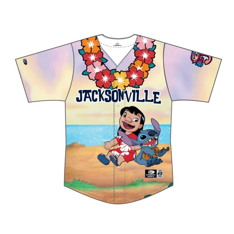 Jacksonville Jumbo Shrimp OT Sports Lilo & Stitch Youth Theme Night Jersey