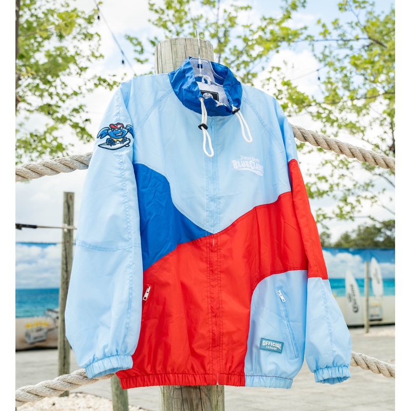 Jersey Shore BlueClaws Official League JSBC Tri Color Chute Jacket