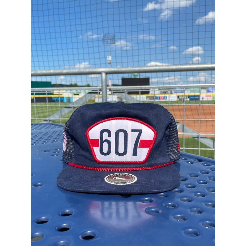 BRP Adjustable Dad Trucker Hat with 607 Front Patch and Red Braid