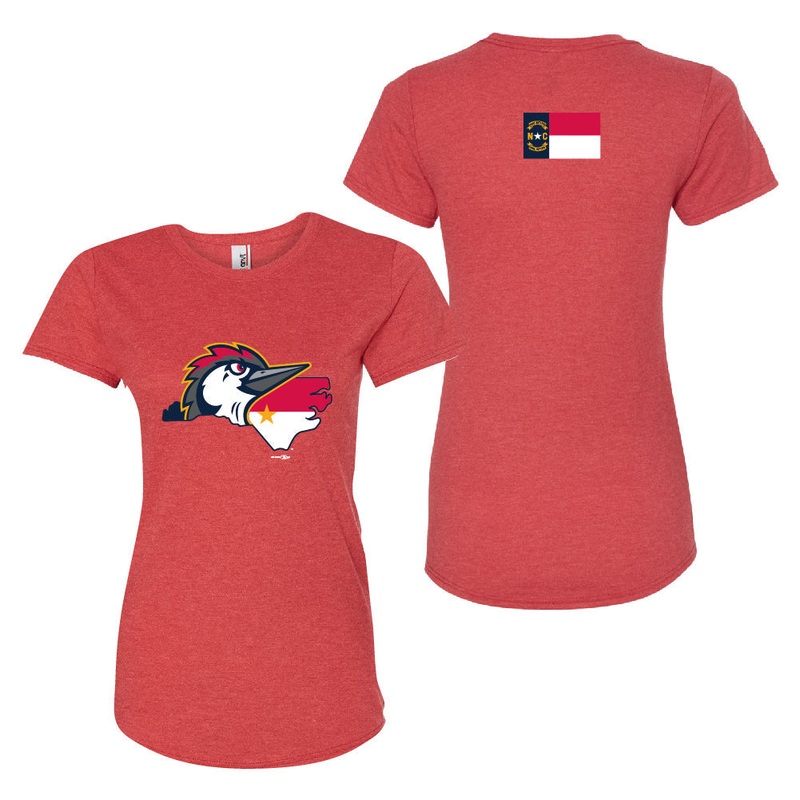 Fayetteville Woodpeckers Bimm Ridder Women’s Red Home State Logo Red T-Shirt