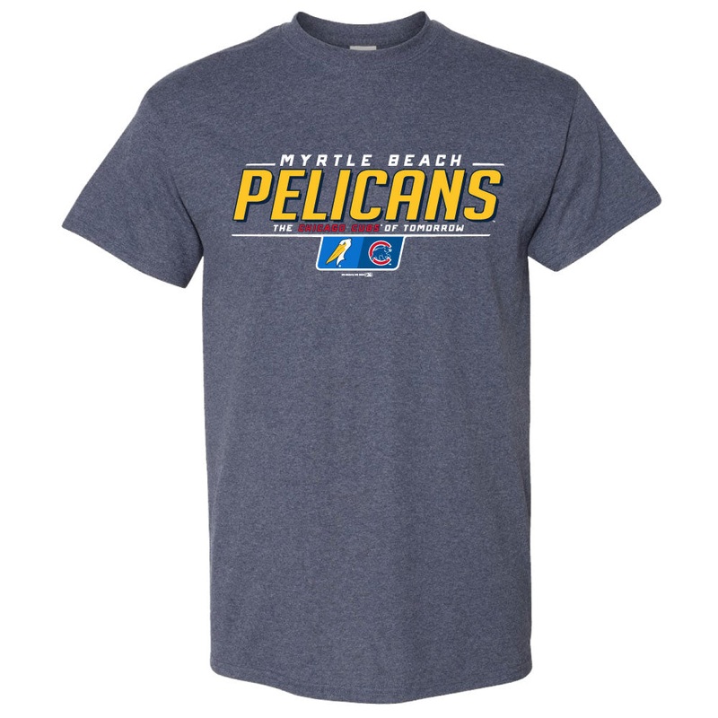 Myrtle Beach Pelicans Bimm Ridder Chicago Cubs Heather Navy Bracket Affiliate Tee