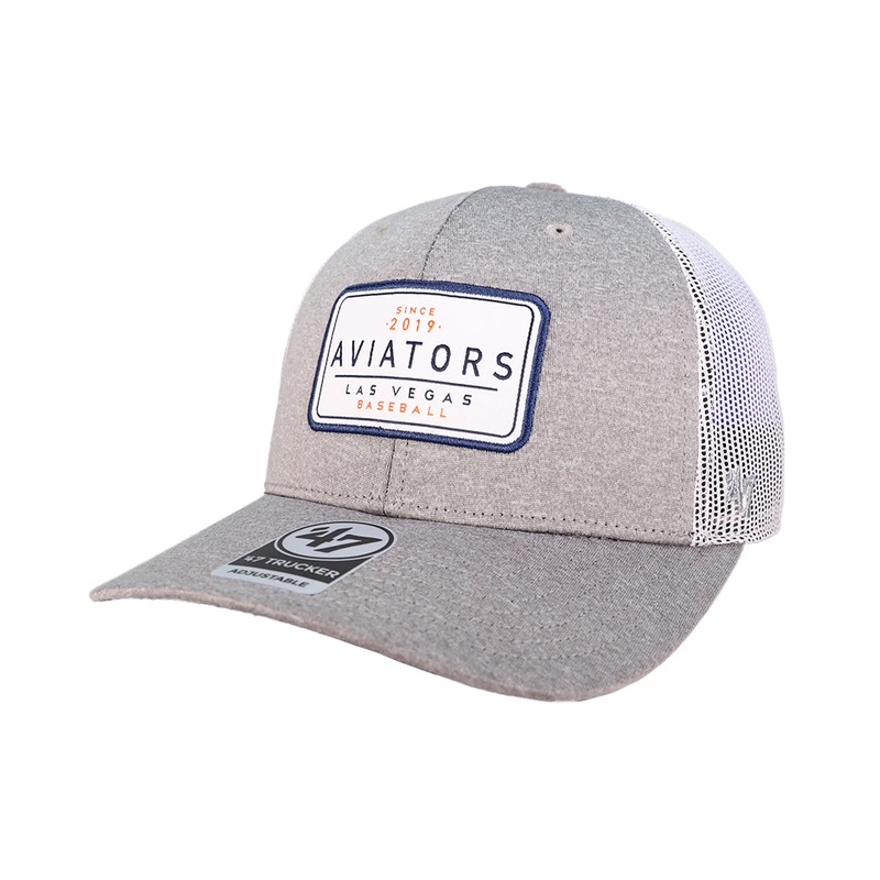 ’47 Brand Aviators Las Vegas Baseball Since 2019 Gray/White Harrington Trucker Snapback Hat