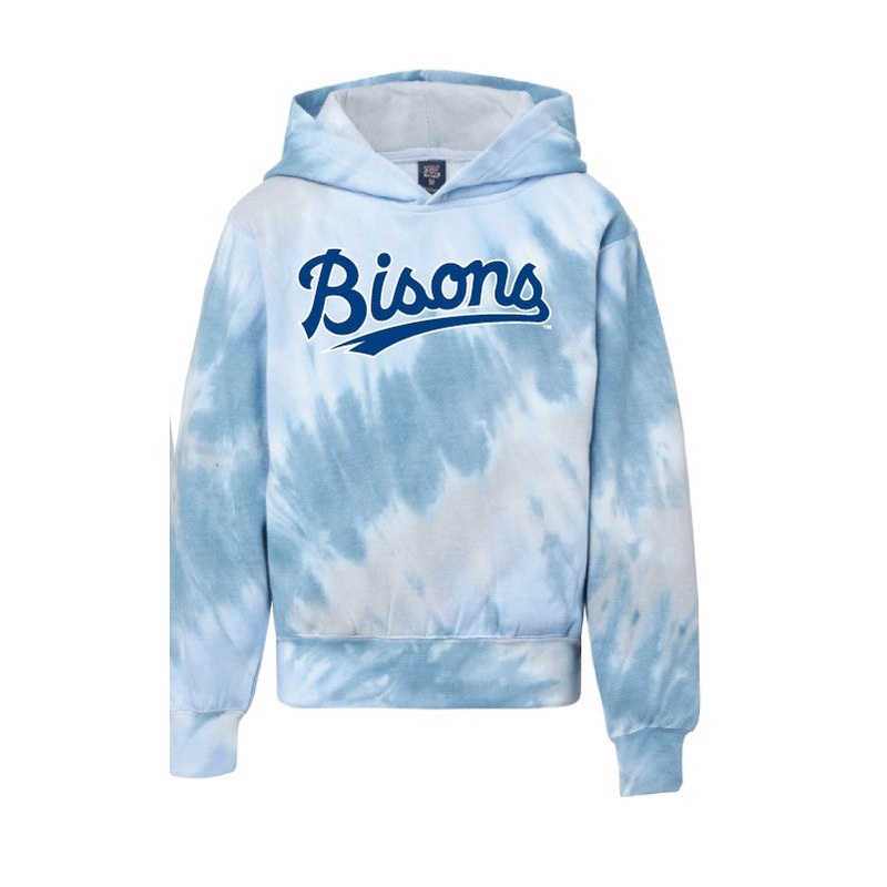 Buffalo Bisons Youth Tie Dye Sky Alt 2 Script Hoodie