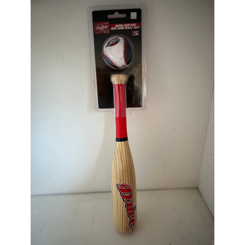 Greenville Drive Rawlings Wood Small Softee Bat/Ball Set