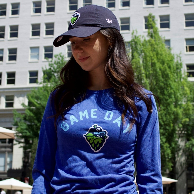 108 Stitches W’s Gameday Long Sleeve Tee, Hillsboro Hops