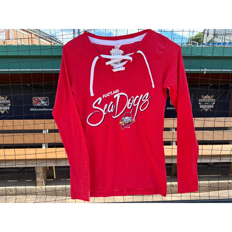Sea Dogs Ladies Tie Long Sleeve Shirt