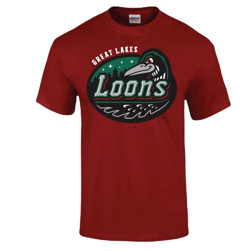 Great Lakes Loons Red Primary Tee – Adult
