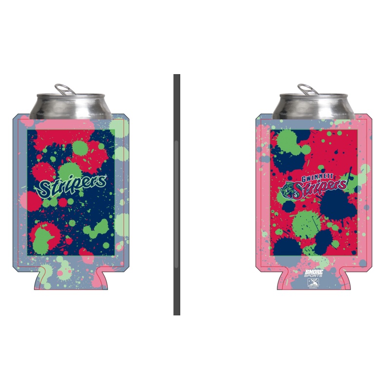 Gwinnett Stripers Splatter Slim Can Koozie
