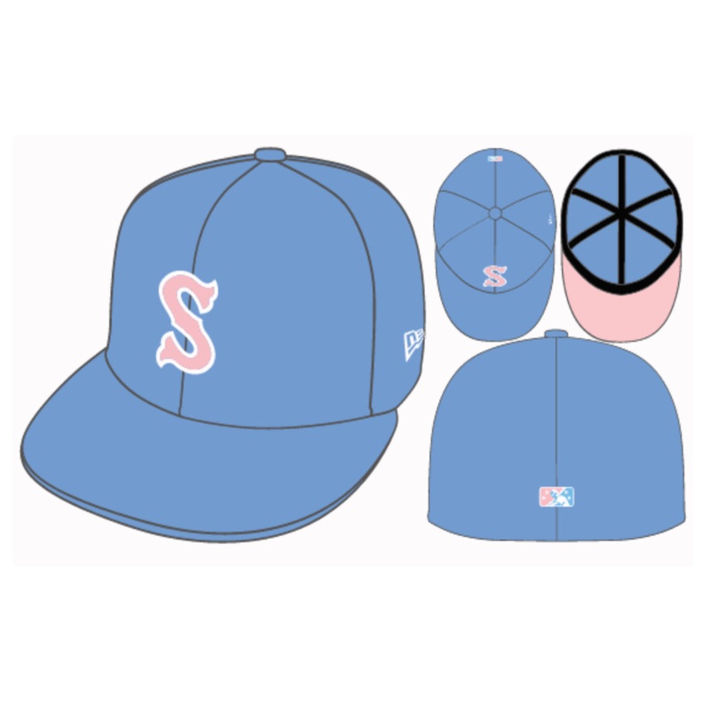 Salem Red Sox Light Blue & Pink New Era 59FIFTY Hat