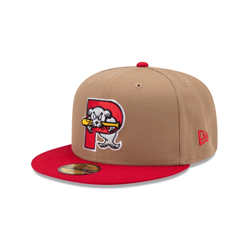 Khaki and Red Sea Dogs 59Fifty New Era Hat