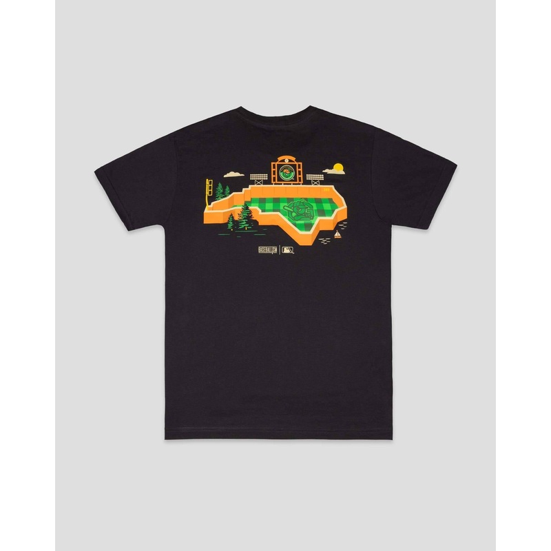 Adult Black Baseballism Stadium Tee