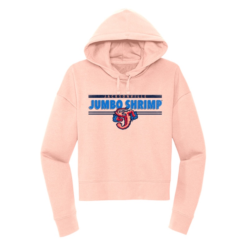 Jacksonville Jumbo Shrimp 108 Stitches Ladies Rose Crop Comeback Hoodie