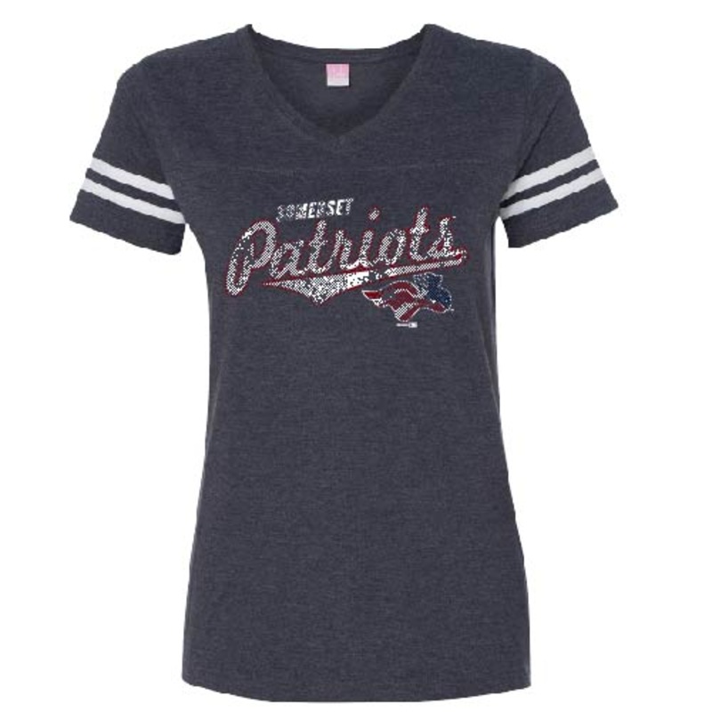 Somerset Patriots Women’s Sporty Short Sleeve Vneck Tee