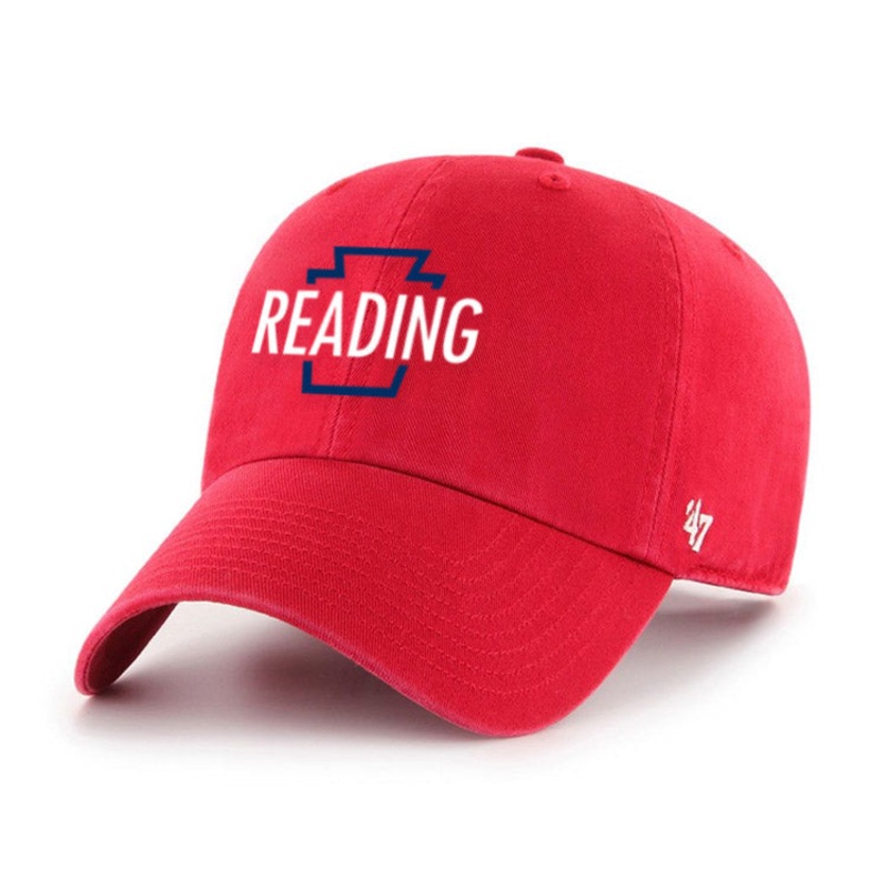 ’47 Clean Up Reading Keystones Script Red Adjustable Hat
