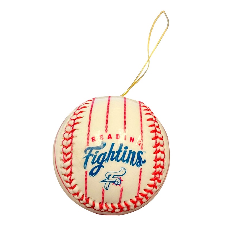 Reading Fightin Phils Pinstripe Baseball Ornament