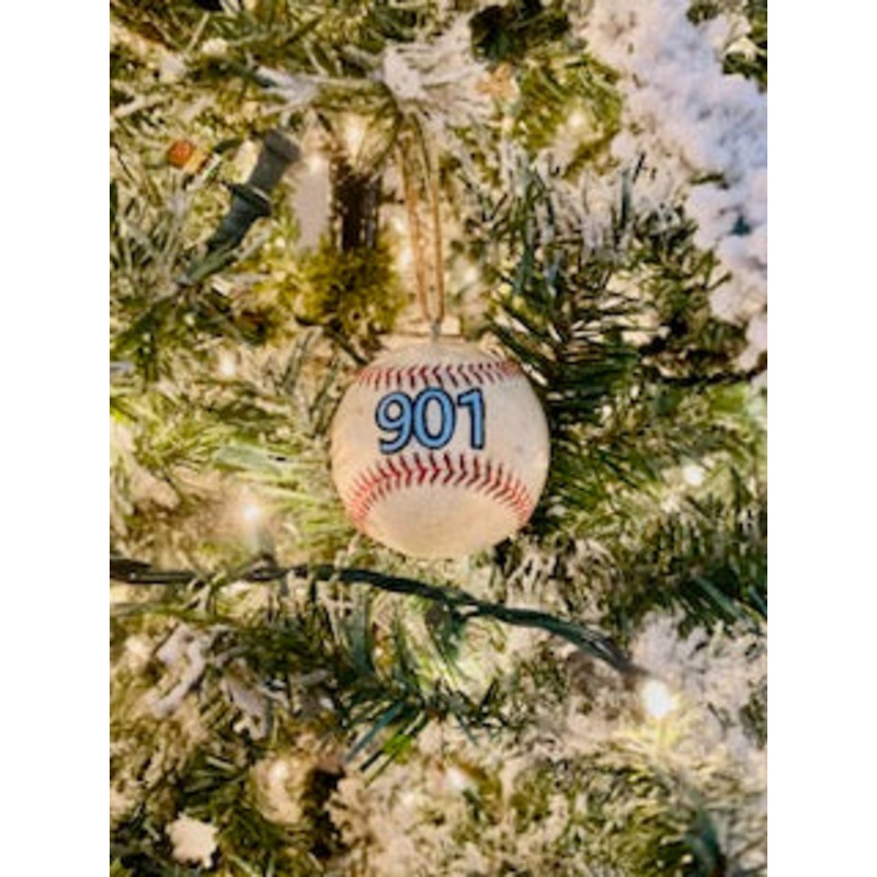 Game Used Baseball Christmas Ornament – “901”