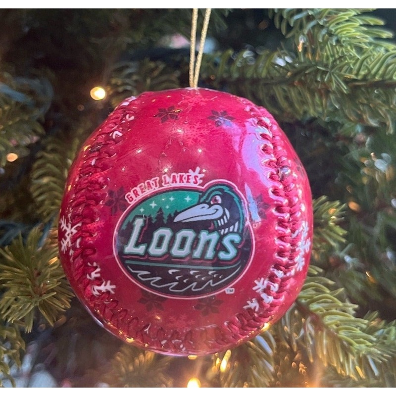 Great Lakes Loons Red Snowflake Ornament