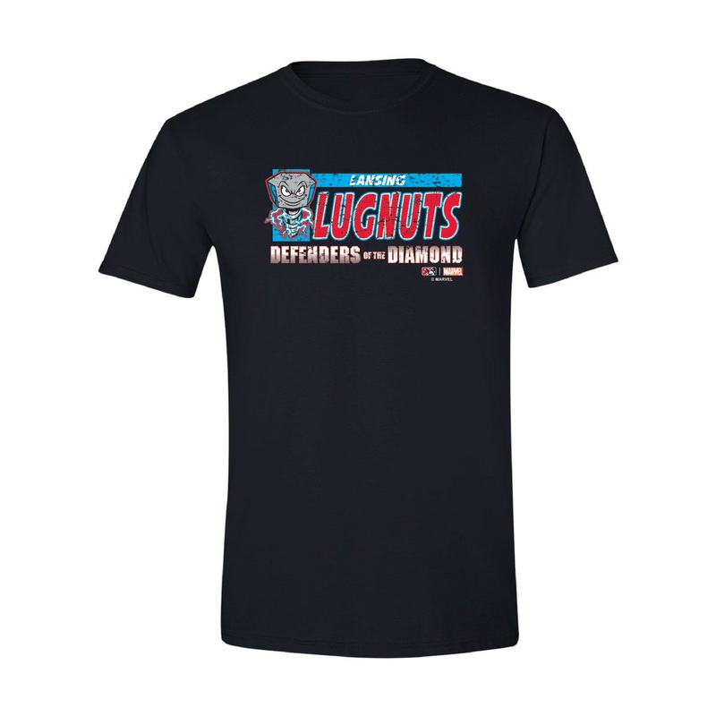 Lansing Lugnuts Youth Marvel Defenders of the Diamond T-shirt