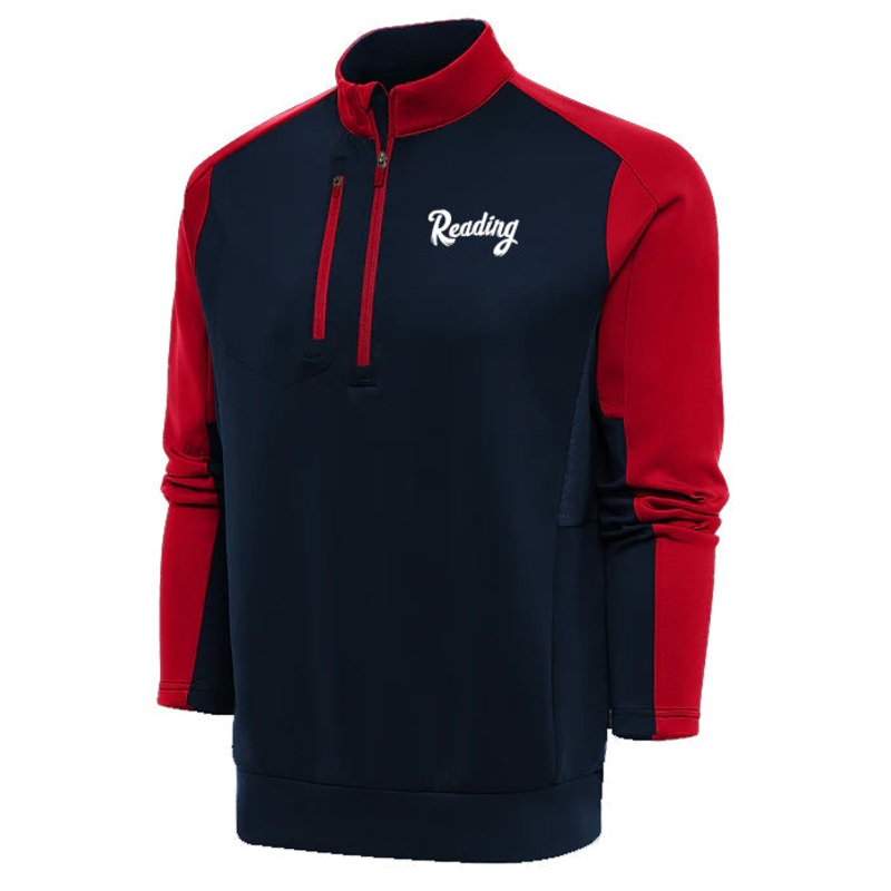 Men’s Reading Fightin Phils Navy and Red Antigua Quarter Zip Pullover
