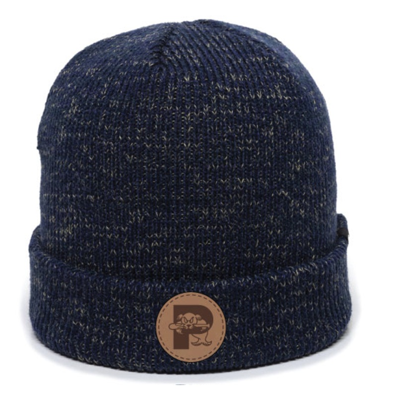Sea Dogs Leather Patch Knit Winter Hat