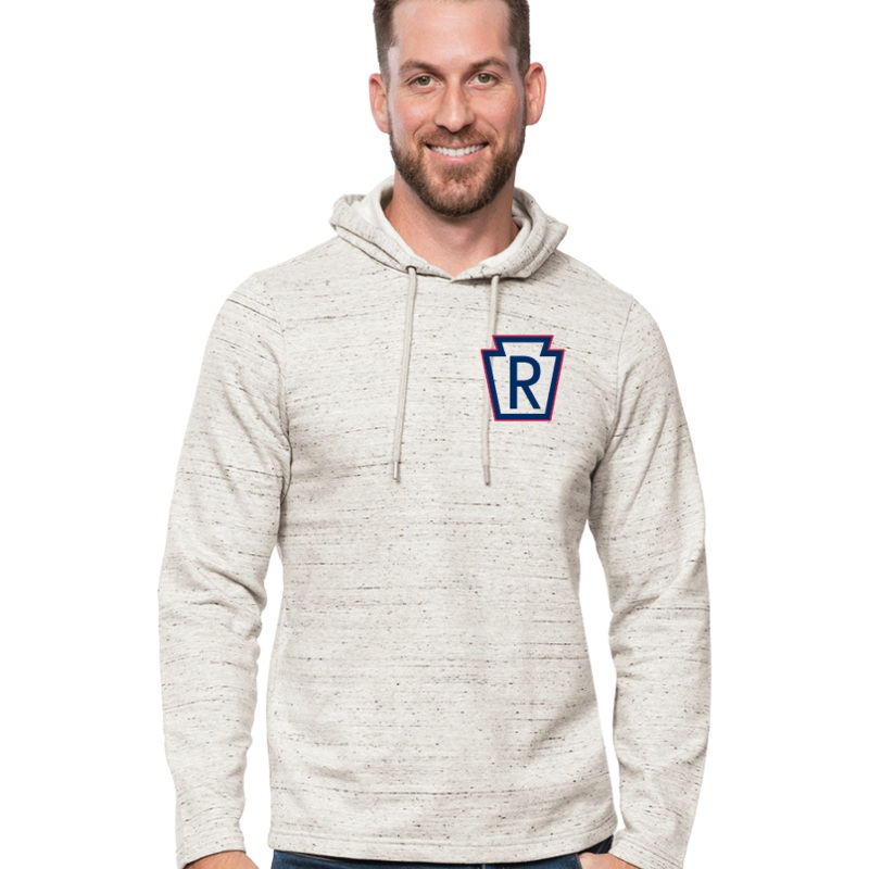 Antigua Precise Natural Heathered Marbled Reading Keystones Hooded Sweatshirt