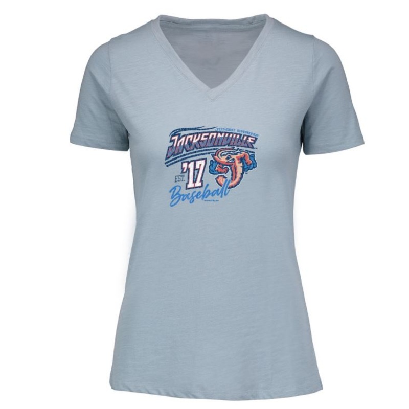 Jacksonville Jumbo Shrimp MV Sport Ladies Vera Slub V-Neck Tee