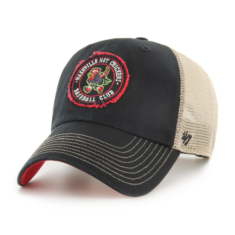 Nashville Sounds ’47 Brand Black Hot Chickens Garland Trucker Clean Up Hat
