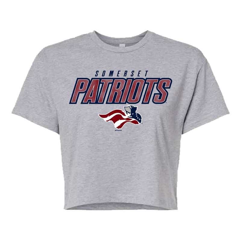 Somerset Patriots Women’s Heather Grey Zee Crop Top Tee