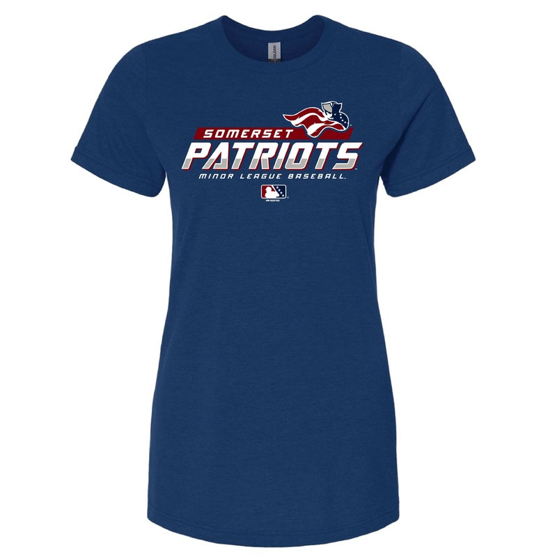 Somerset Patriots Women’s Navy Mist Soft Style Crew Neck Eras Tee